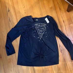 Girls just a size 16-18 plus+ shirt navy blue